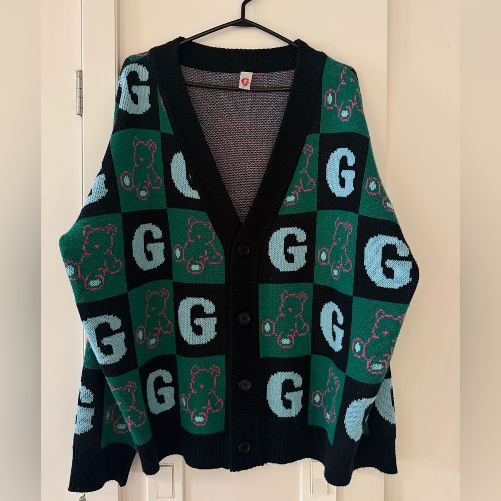 GOGO squeeZe Style Maison Checkered Men's Cardigan